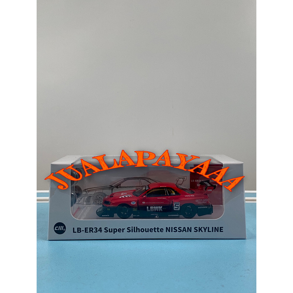 Jual CM MODEL ER34 LBWK RED SILHOUETTE DIECAST CM MODEL LBWK R34 CM ...