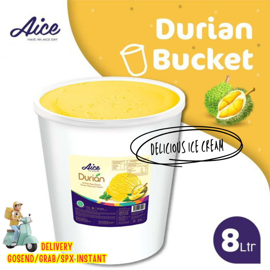 Jual Aice Durian Bucket Ice Cream Es Krim Ember Liter Eskrim Rasa Durian Liter Shopee