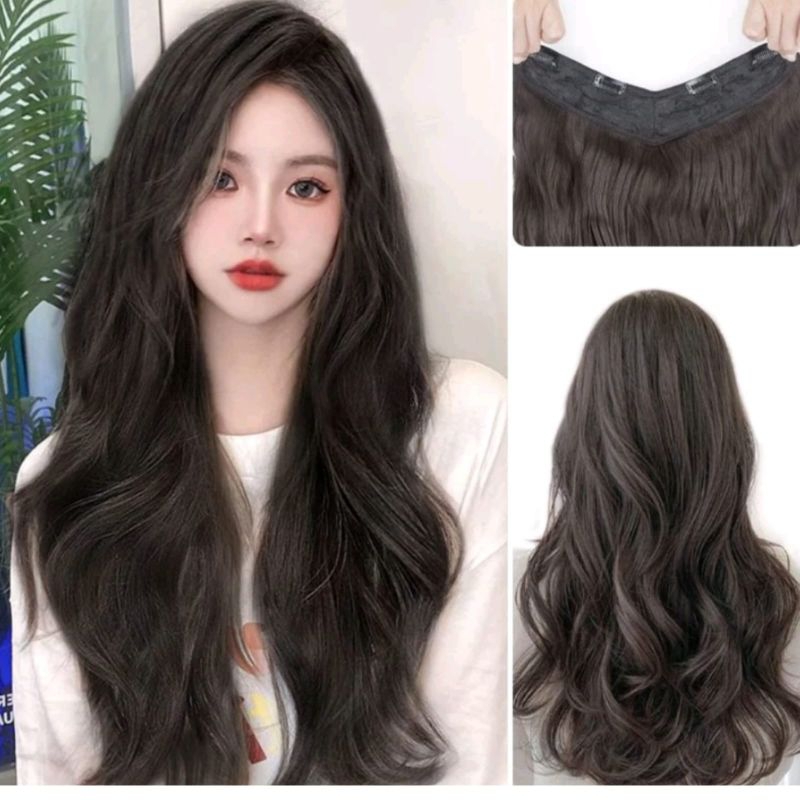 Jual HAIRCLIP BOTTOM CURLY 60 CM / RAMBUT EXTENSION NATURAL PANJANG ...