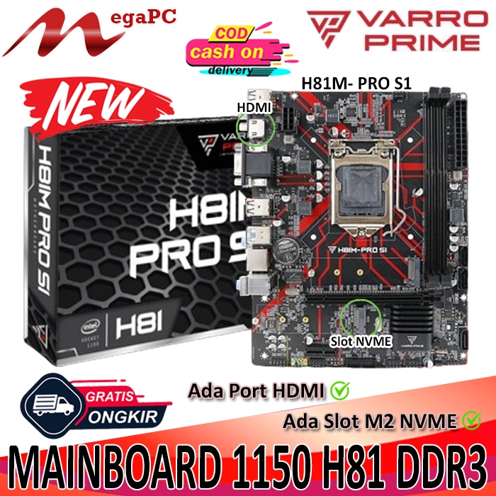 Jual Paket Mainboard 1150 H81 DDR3 VARRO + Core i3 4150/4160 + FAN ...