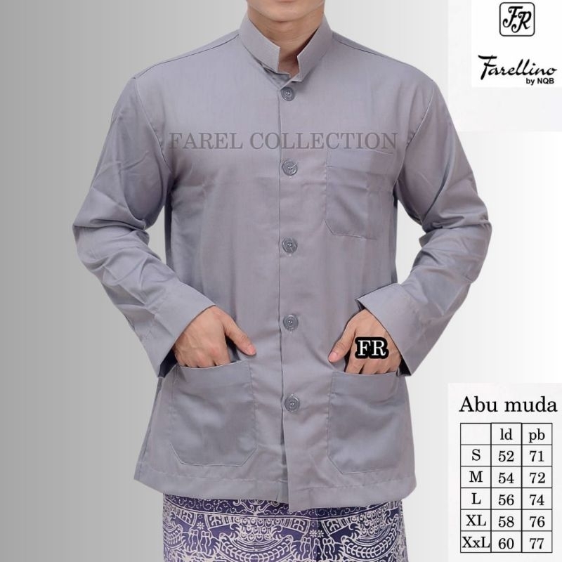 KOKO AMMU BAJU MUSLIM KOKO HABIB HAIBAH POLOS SAKU DEPAN MODEL AMMU