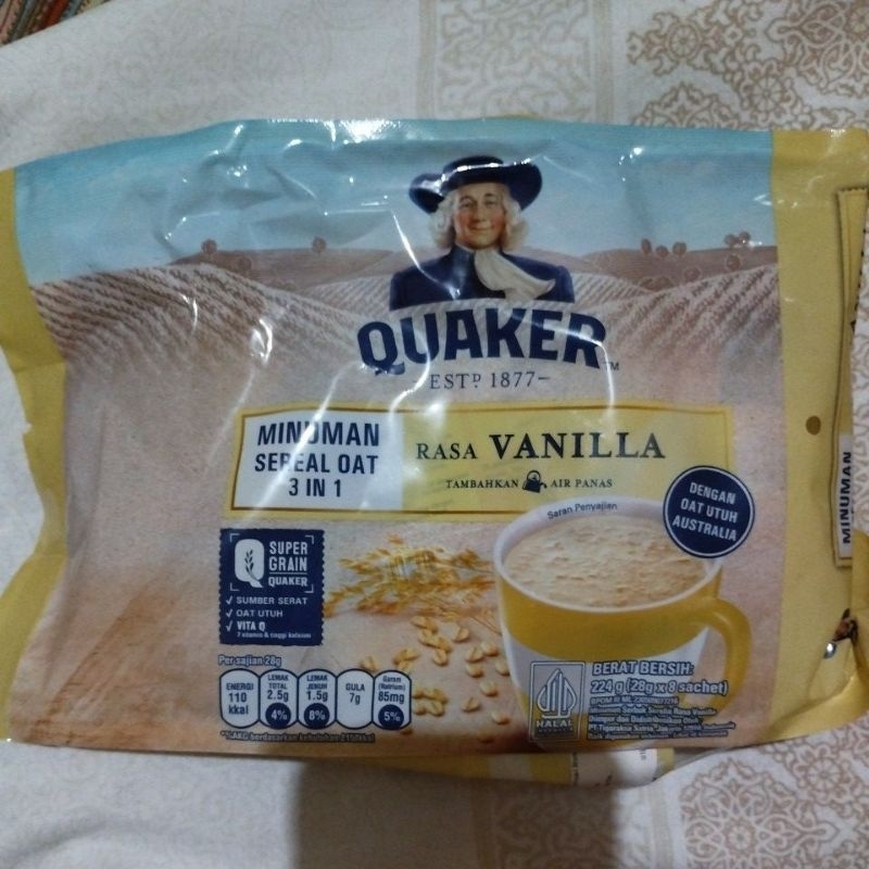 Jual Quaker oat rasa vanilla 3 in 1 8 sachet | Shopee Indonesia