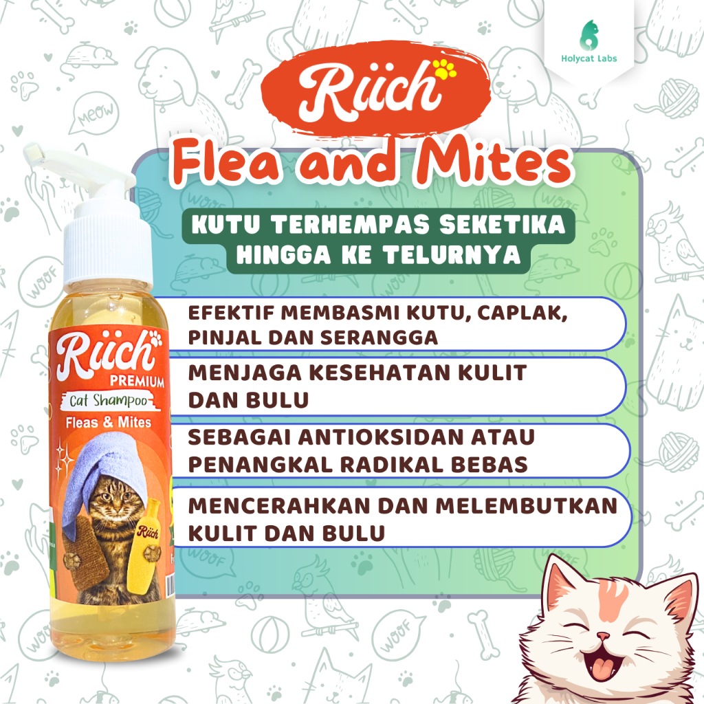 Jual Riich rich shampo premium kucing antikutu antijamur 100ml | Shopee ...