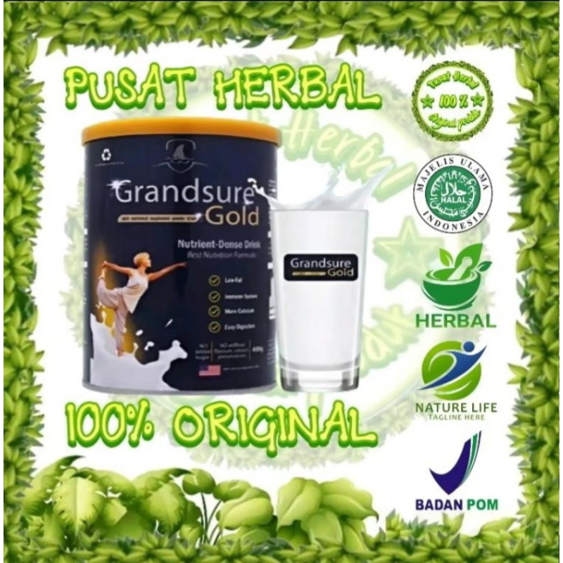 Jual GRANDSURE GOLD MILK 400GR Asli Original Grand Sure Suplemen Otot ...