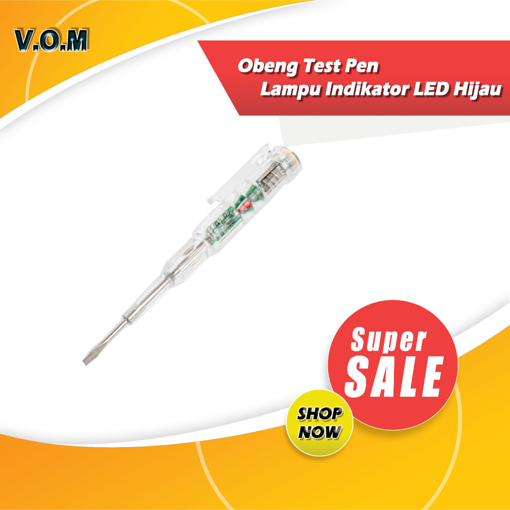 Jual Obeng Test Pen Minus Lampu Indikator LED Hijau Tespen Sensor ...