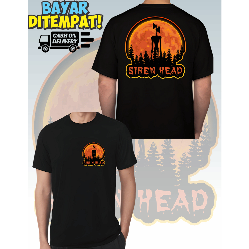 Jual KAOS FULL MOON SIREN HEAD - KAOS KARAKTER FILM - KAOS HORROR MOVIE ...