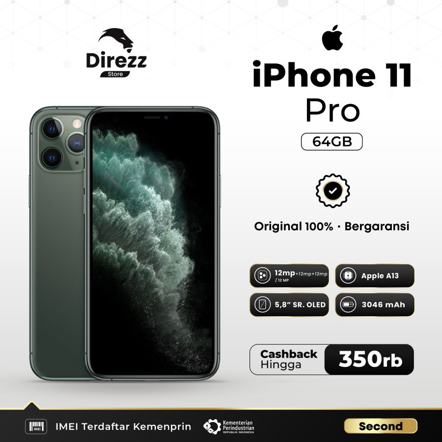 Jual iPhone 11 Pro 64Gb Garansi Ex inter | IBox | Shopee Indonesia