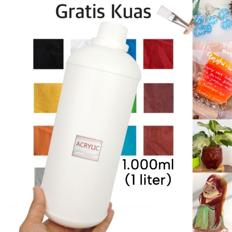 Jual Cat Acrylic (1.000ml / 1 liter) Premium Cat Lukis Akrilik ...