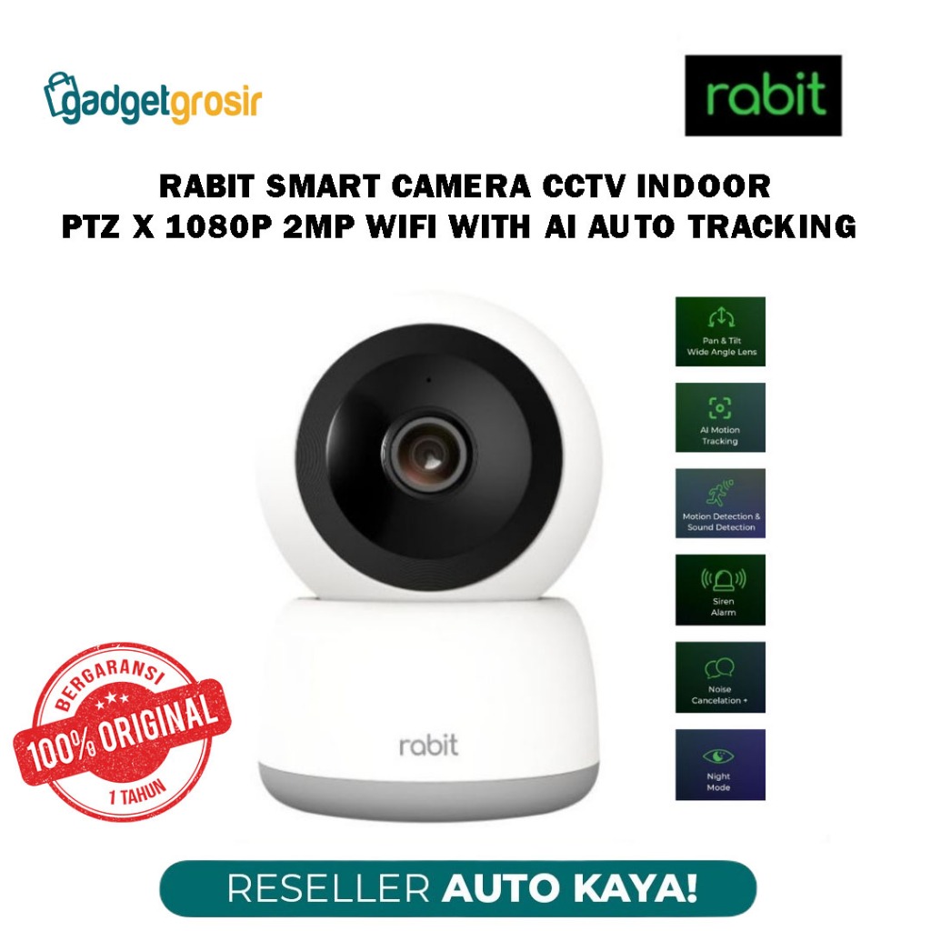 Jual Rabit Smart CCTV Camera Indoor PTZ X WiFi Full HD 1080P With AI ...