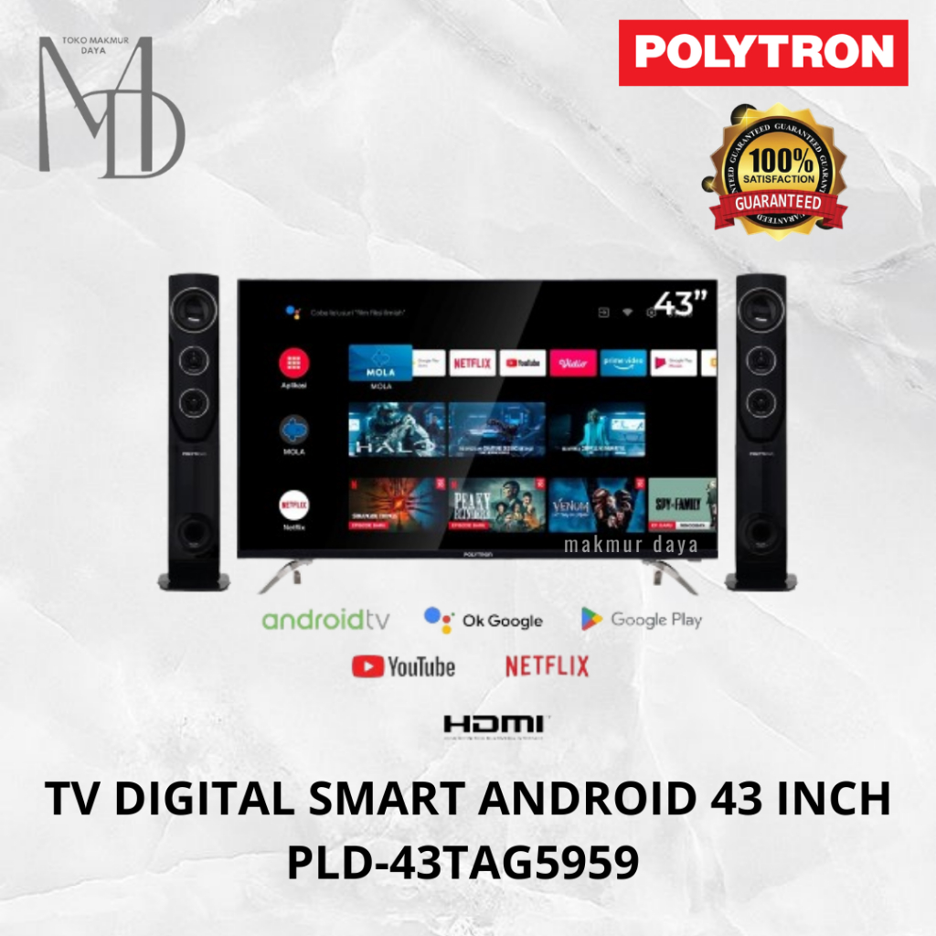 Jual Polytron Smart TV Android 43 Inch PLD43TAG5959 / 43TAG5959 / 43TAG ...