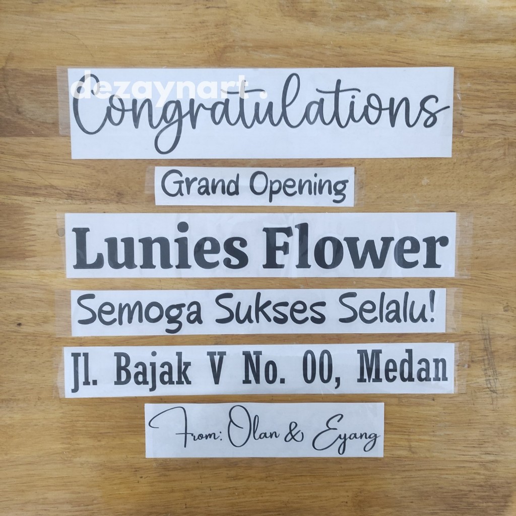 Jual Cutting Sticker Akrilik Custom (Size 40-80cm) - Ucapan ...