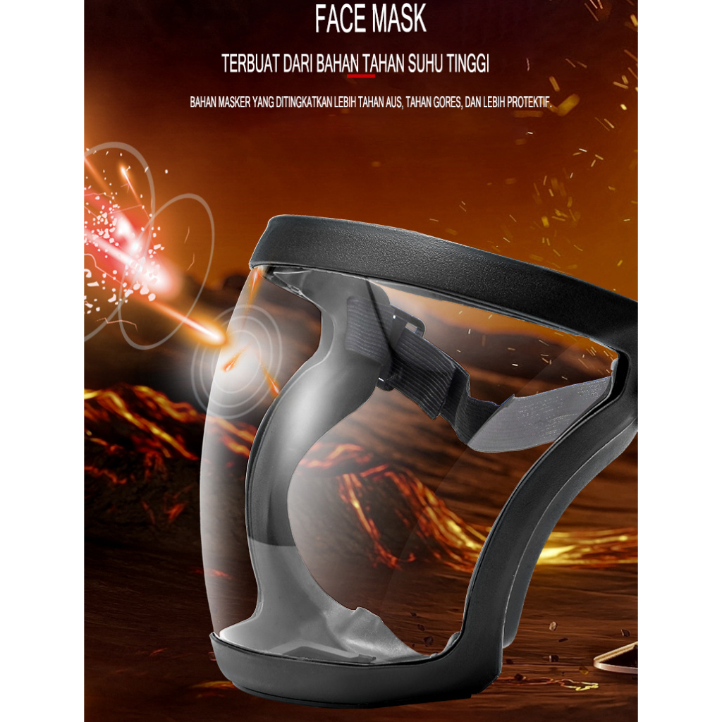 Jual Usefultools Transparent Face Shield Full Fcae Mask Kacamata Safety ...