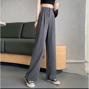 Loose Pants 332 PREMIUM Trousers Wanita Anti Kusut Celana Kulot Highwaist Wanita Bahan Jatuh