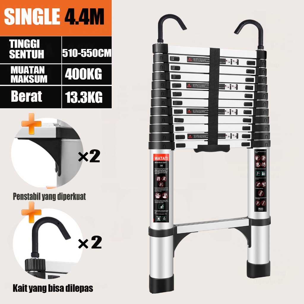 Jual Tangga Teleskopik Portabel Rumah Tangga IXCE 4.4meter Multifungsi ...