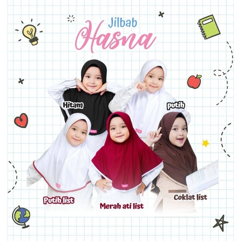 Jual Jilbab Anak Sekolah HASNA ORIGINAL 1-12TH | Shopee Indonesia