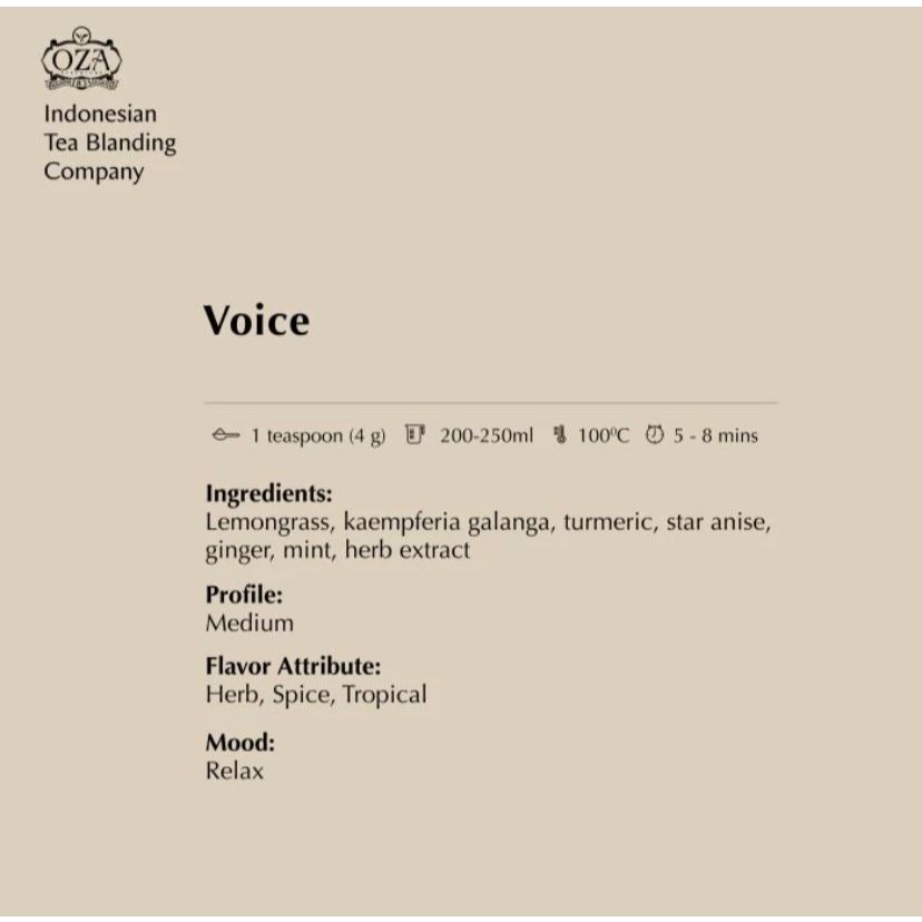Jual OZA Tea - Voice | Artisan Tea - Herbal Tea | Specialty Grade | Teh ...