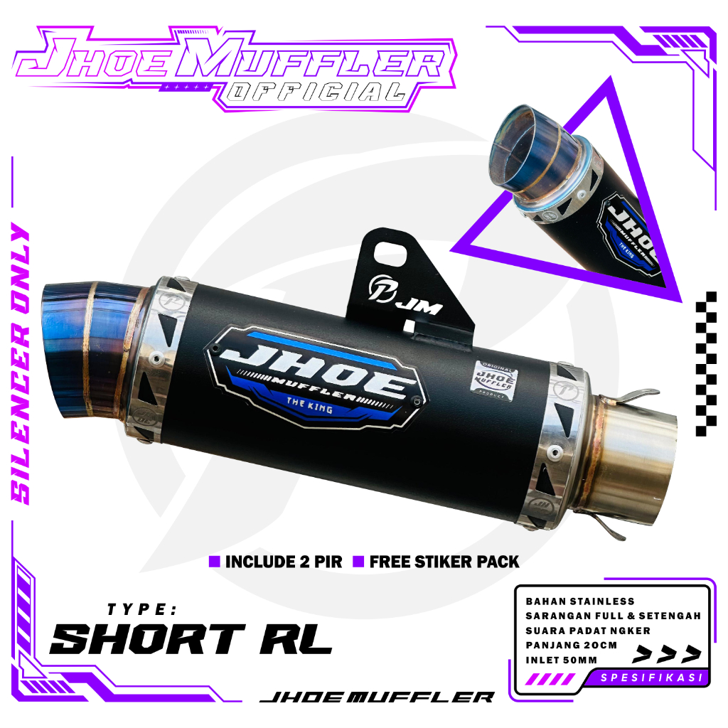 Jual Silencer Knalpot racing type SHORT RL Original Jhoe Muffler ...