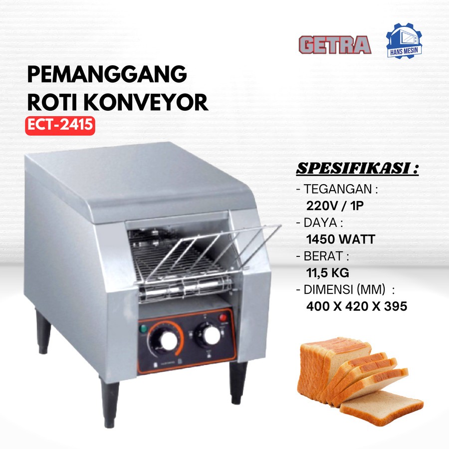 Jual GETRA CONVEYOR TOASTER ECT-2415 / PEMANGGANG ROTI KONVEYOR ...