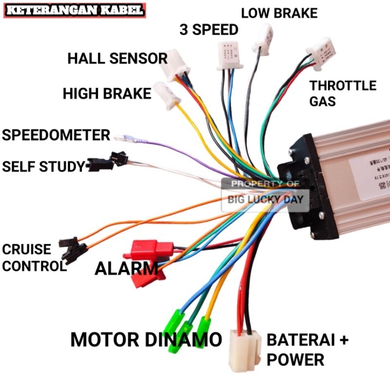 Jual CONTROLLER SEPEDA LISTRIK 36V/48V 350W UNIVERSAL KONTROLER E-BIKE ...