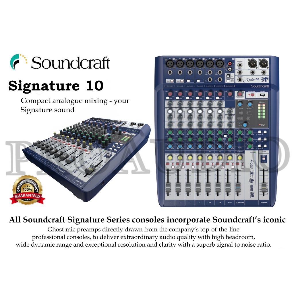 Jual MIXER SOUNDCRAFT SIGNATURE 10 MIXER AUDIO SIGNATURE10 WITH 10 INPUT ORIGINAL GARANSI RESMI