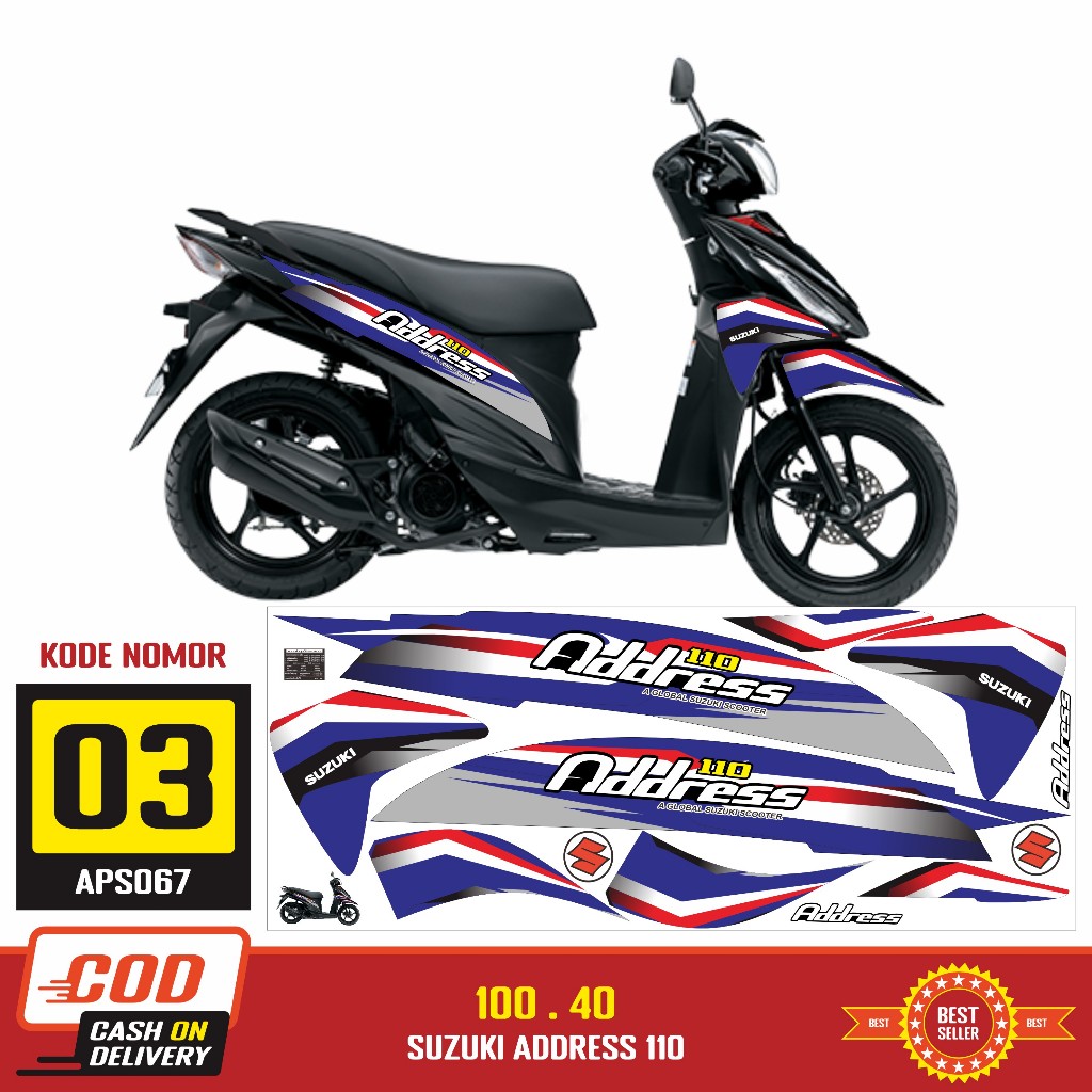 Jual Stiker Striping Suzuki Address 110 APS067 - Corak Thailook ...