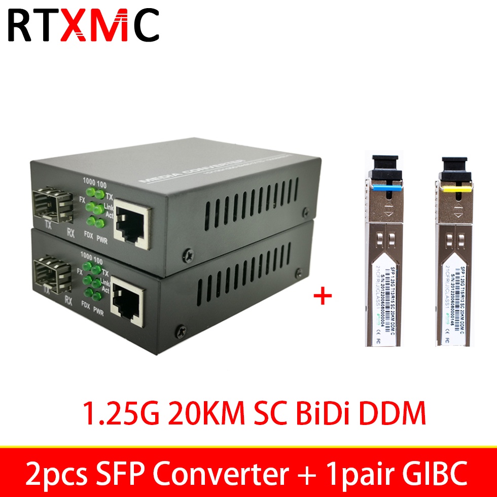 Jual KODE B62K Modul Konverter Media Gigabit SFP 2KM 1Mbps Ethernet ...