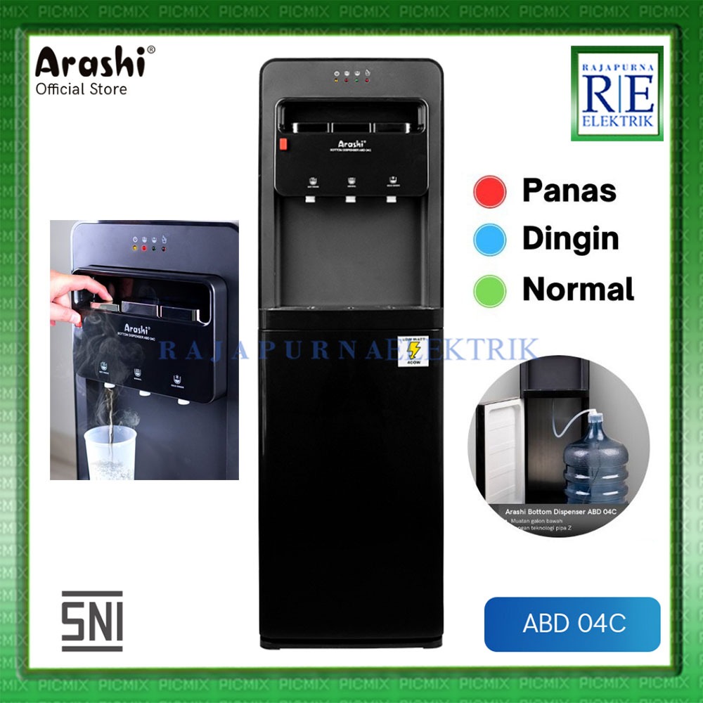 Jual Arashi Dispenser Air Galon Bawah Abd C Fungsi Panas Dingin