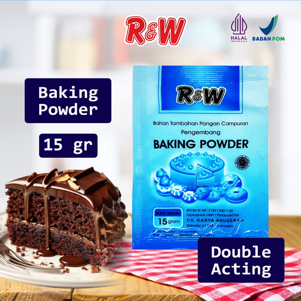Jual R&W Rajawali Baking Powder Biru Double Acting 15 Gram Pengembang ...