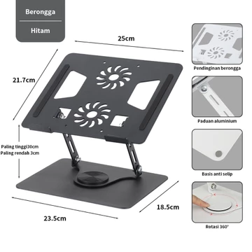 360 ° Dudukan Laptop Portabel Putar Dudukan Laptop Dudukan Laptop Desktop Aluminium