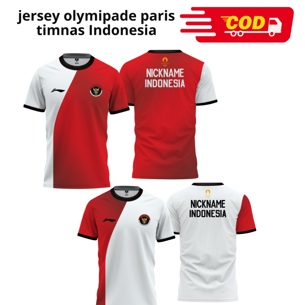 Jual Jersey Olympiade Paris 2024 Timnas Indonesia Lengan Pendek free