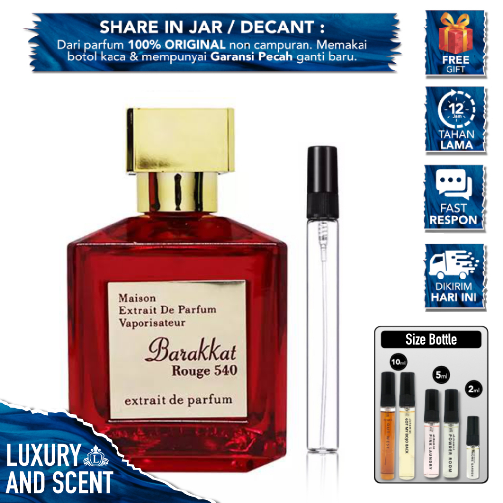 Jual DECANT FRAGRANCE WORLD BARAKKAT ROUGE 540 EXTRAIT Share In