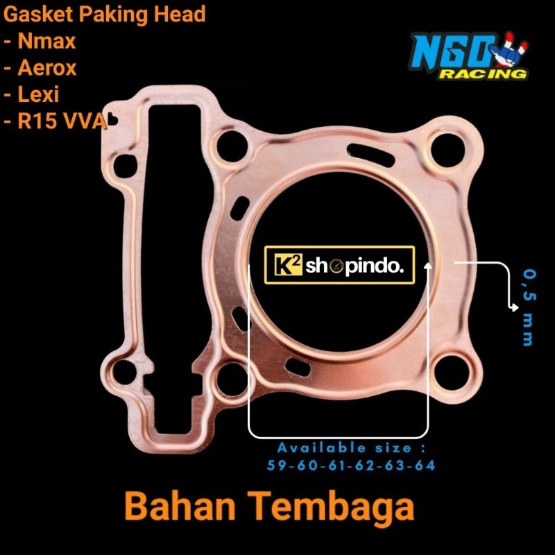 Jual Paking Blok Paking Head Tembaga Nmax Aerox Lexi R15 VVA Packing ...
