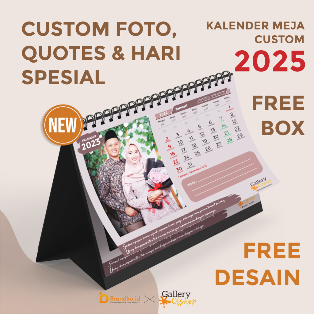 Jual Kalender Meja 2025 Custom Kalender Duduk 2025 Custom Kalender