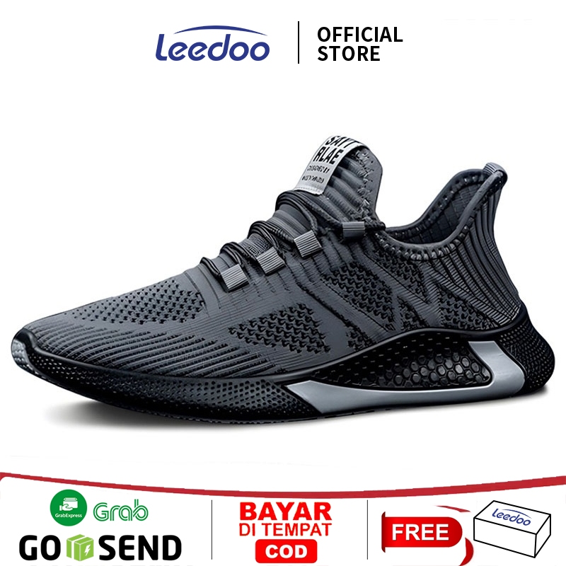 Jual Leedoo Sepatu Sneakers Pria Joging Sepatu Tali Fashion Kasual Running Sport Olahraga Shoes