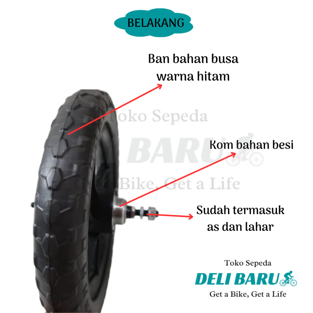 Jual Ban buta Ban busa Ban mati velg 12 inch DEPAN atau BELAKANG komp ...