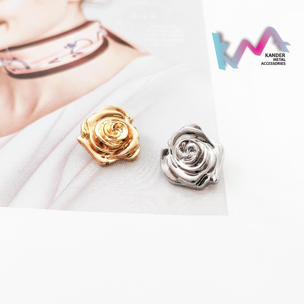 Jual KANDER Alloy Flower Button 18mm Kancing Hias Mewah Bunga JLZ-A86 ...