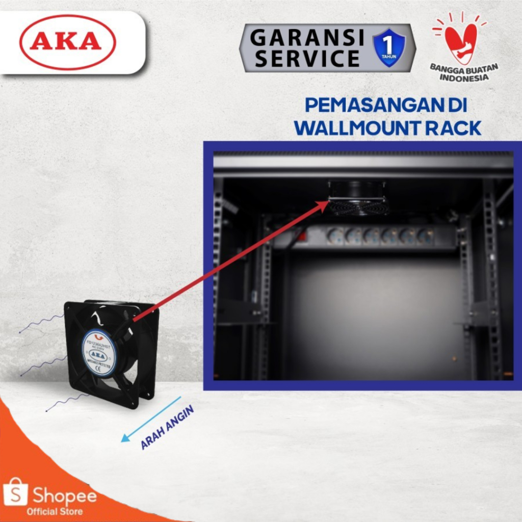 Jual AKA AC Cooling Single Fan Wallmount Rack - Accessories Kipas Rack ...
