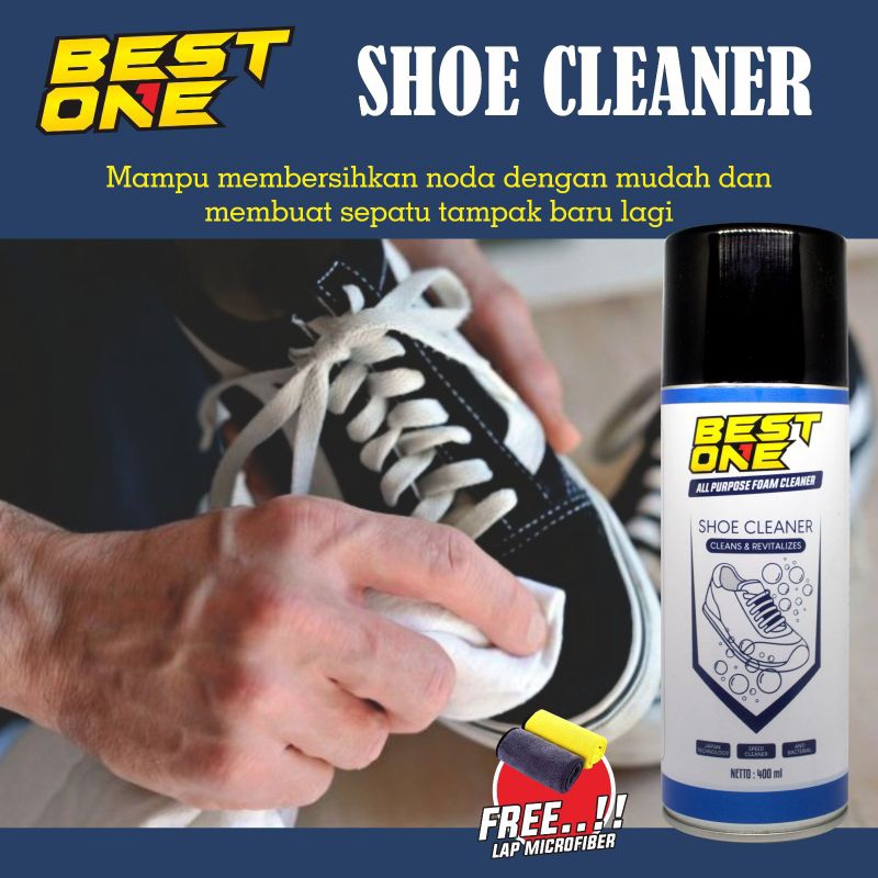 Jual Pembersih Sepatu-Best Foam Shoe Cleaner 400ml free lap microfiber ...