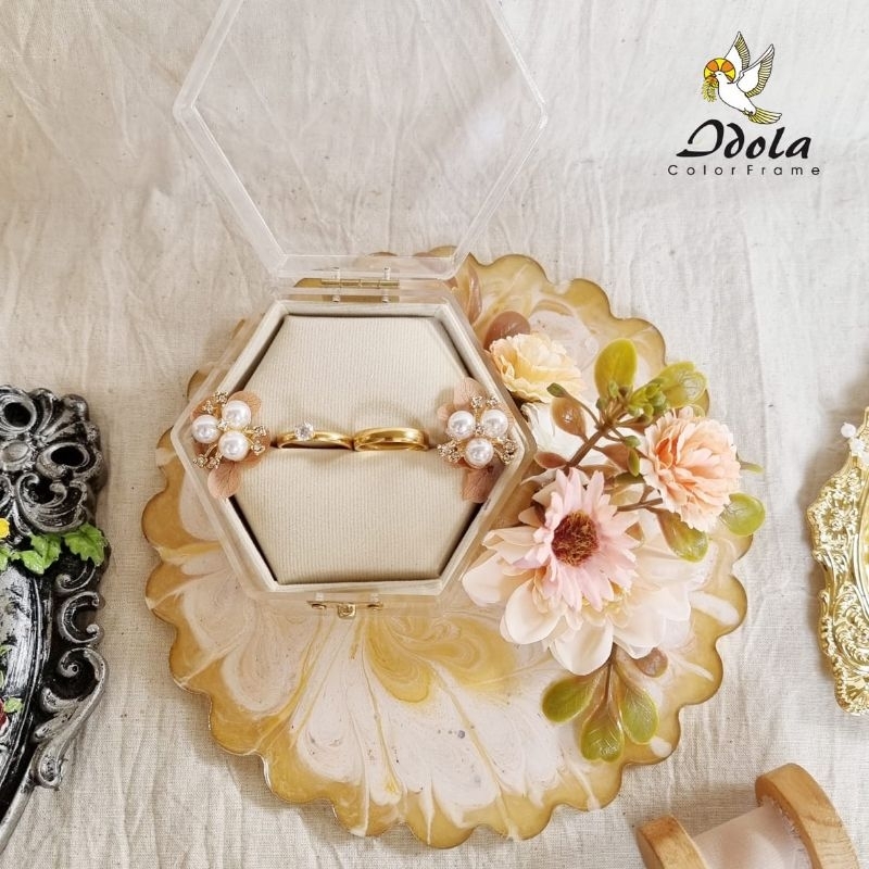 Jual IDOLA FRAME RING BEARER/ RINGBOX RESIN/ TEMPAT CINCIN RESIN