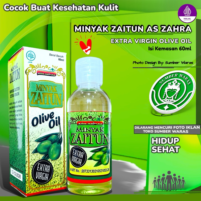 Jual Minyak Zaitun Extra Virgin As Zahra 60ml - Minyak Zaitun Murni