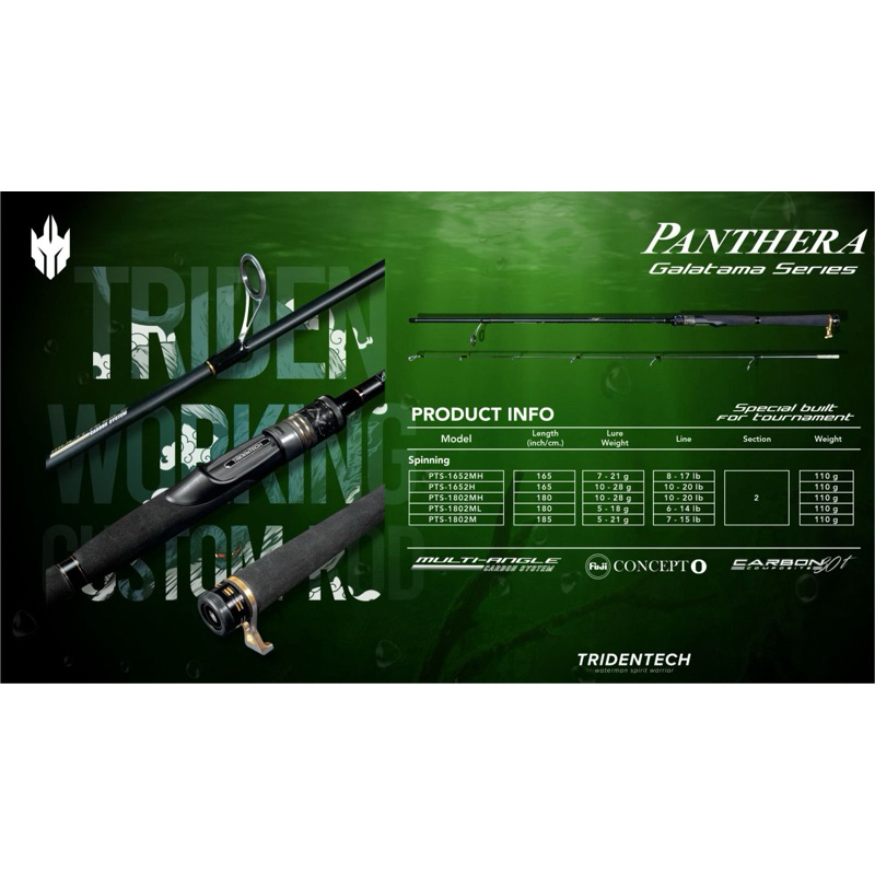 Jual TRIDENTECH PANTHERA PTS 1802MH & PTS 1802ML / GALATAMA ROD ...