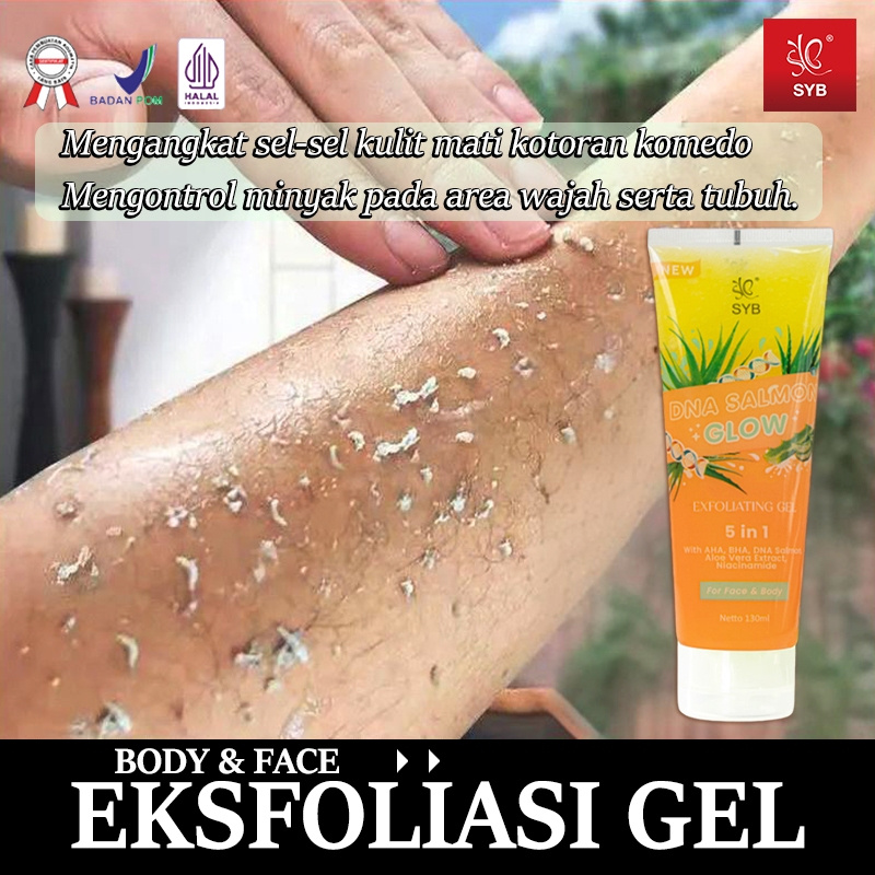 Jual Lulur Pemutih Badan SYB Exfoliating Gel Wajah 130ML Menghilangkan kulit mati dan