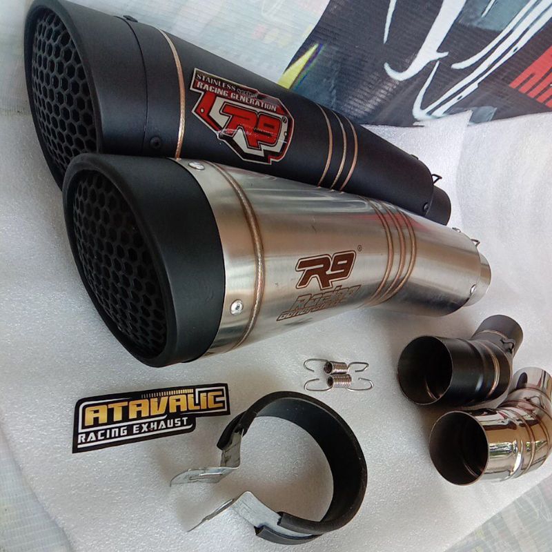 Jual knalpot Racing R9 H2+slipon for ninja 250new ninja 250 fi old ...