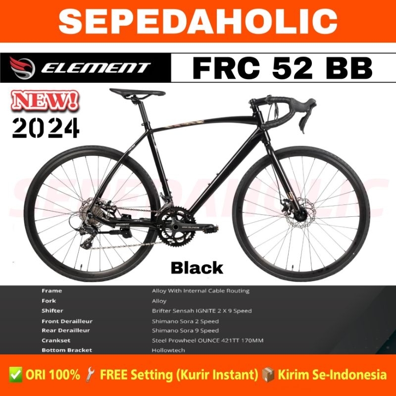 Jual Sepeda Roadbike ELEMENT FRC 52 BB Alloy 18 Speed Rem Cakram PROMO ...