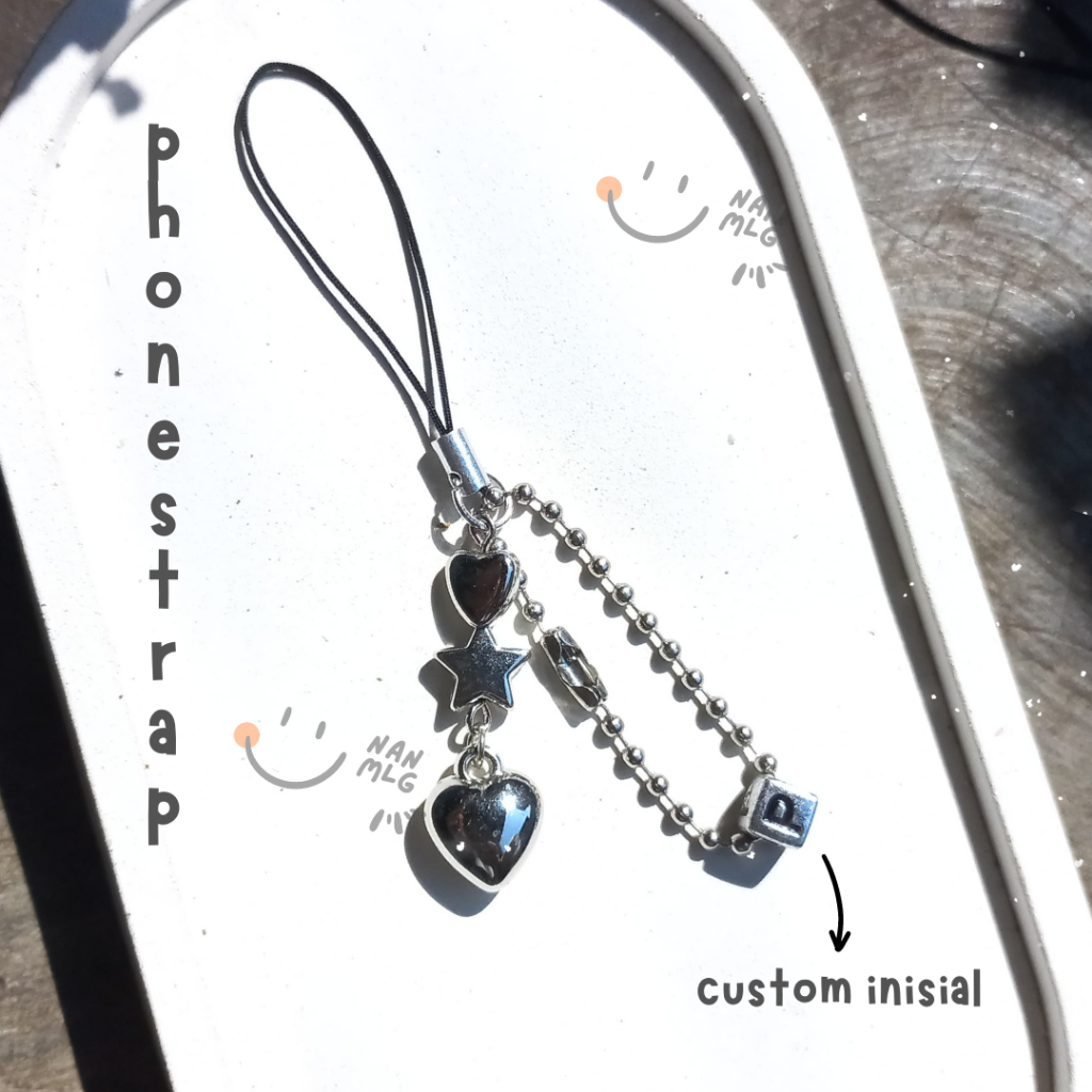 Jual Phone Strap Keychain Custom inisial PPP 0712 Nan.mlg | Shopee ...