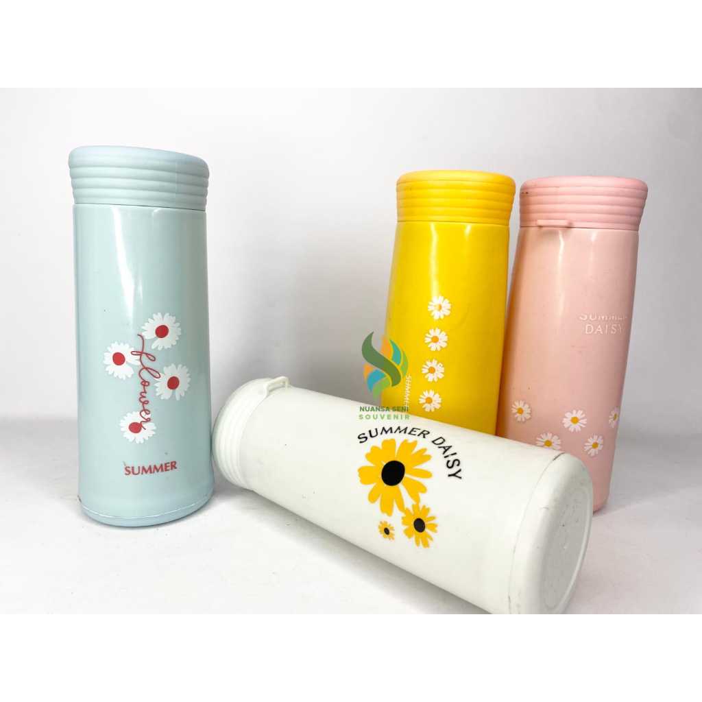 Jual Souvenir Botol Travel Kaca Motif Summer Daisy Tumbler Botol Minum ...