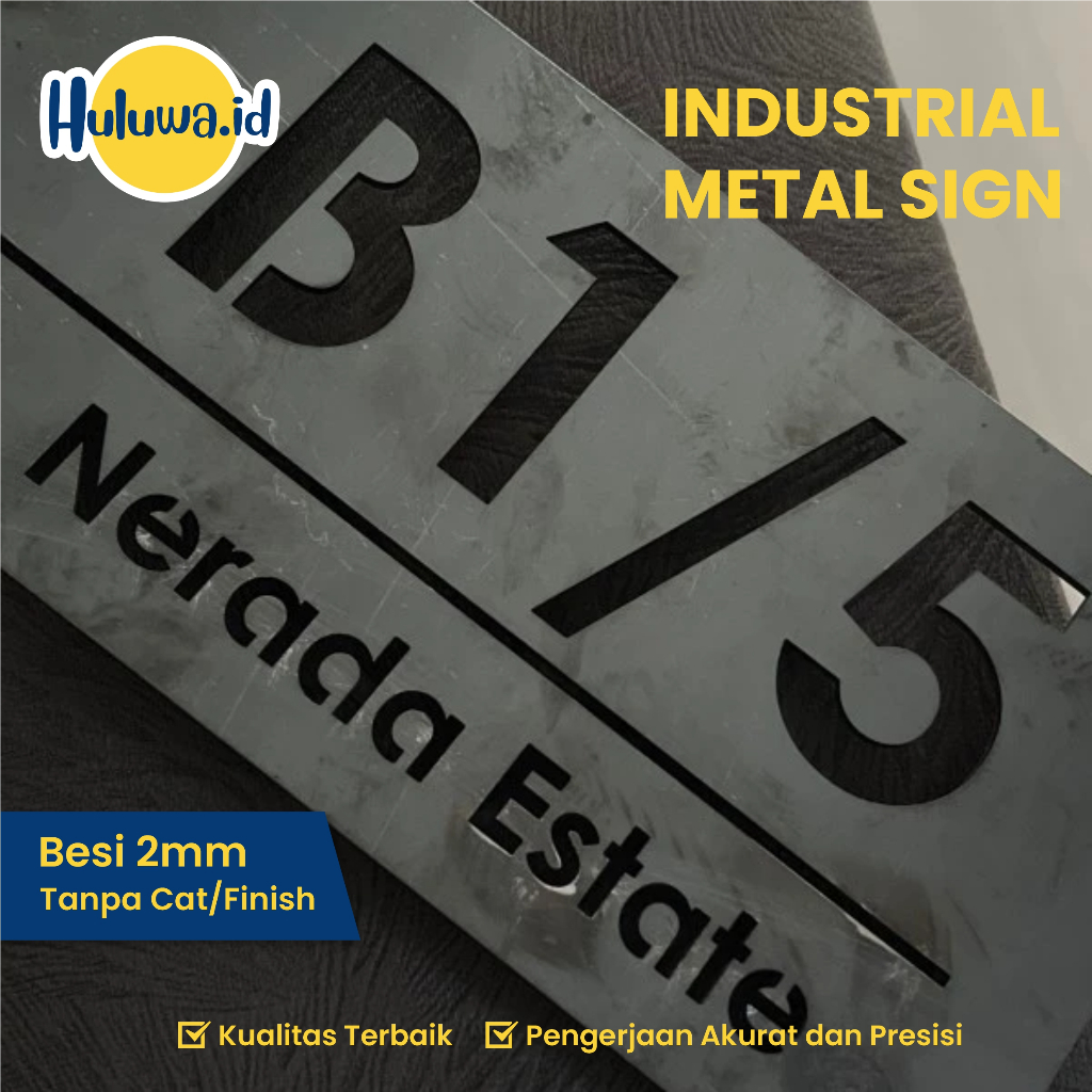 Jual Industrial Metal Sign / Nomor Rumah Besi Tanpa Cat | Shopee Indonesia