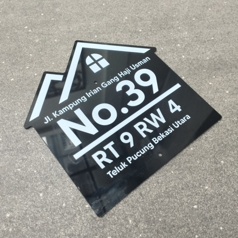 Jual Custom Nomor Rumah Akrilik 20 x 20 cm Tulisan Print UV Huruf Nomer ...
