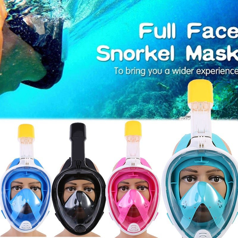 Jual Snorkle Snorkel Full Face Snorkeling Diving Mask Easy Breath ...