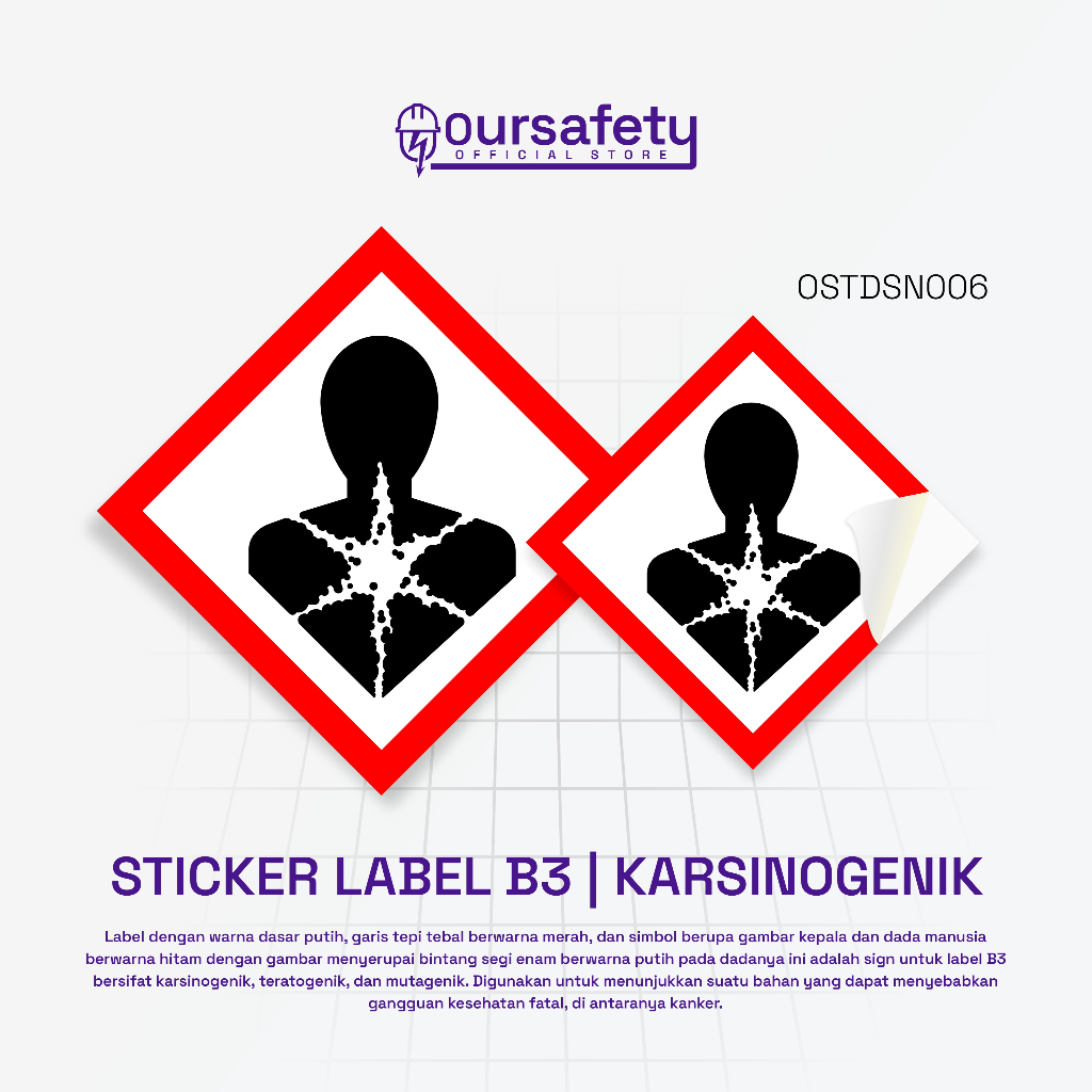 Jual Stiker B3 - Karsinogenik - Label Keamanan Bahan Berbahaya | Shopee ...
